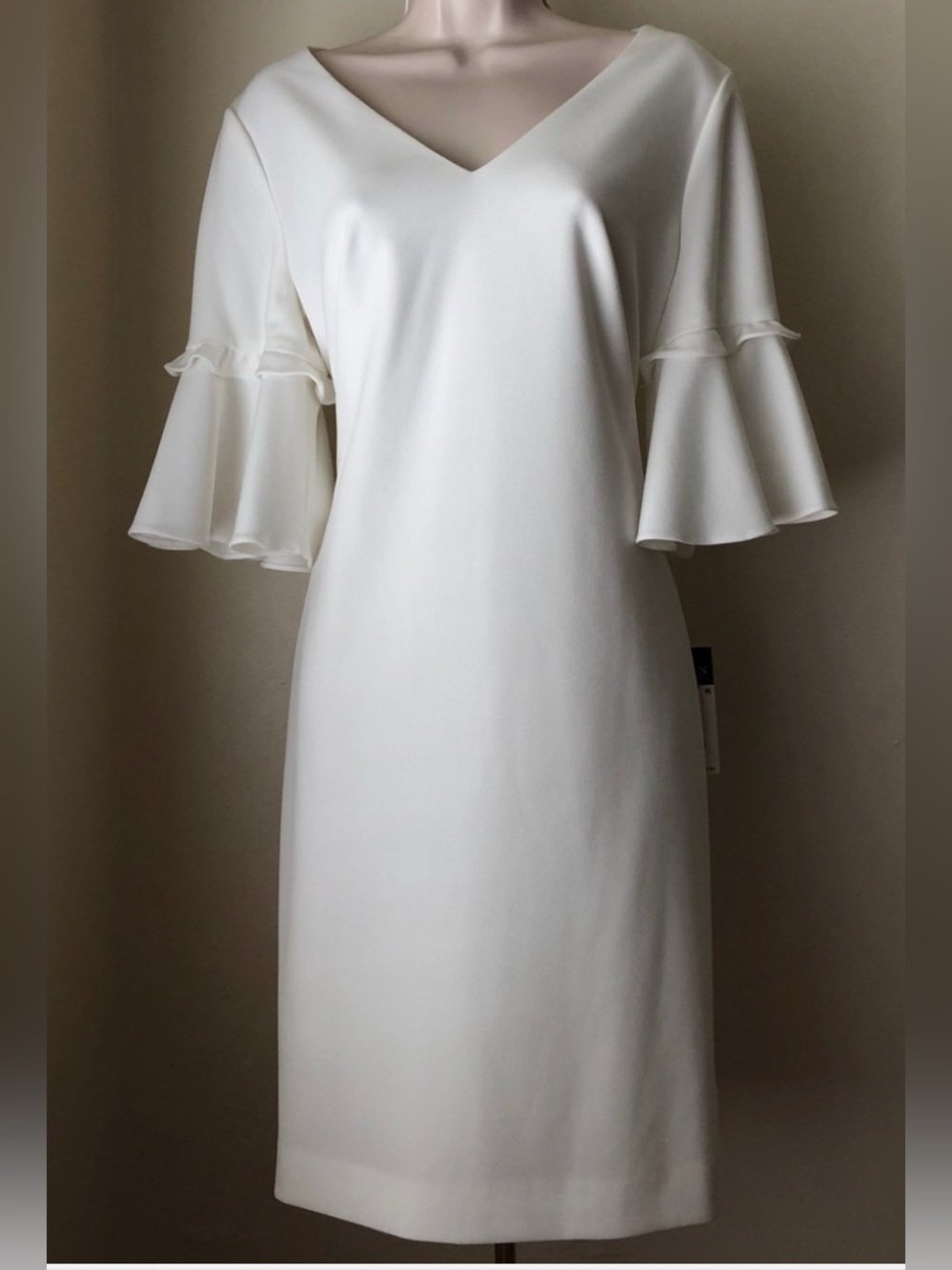 Lauren Ralph Lauren Ruffle Bell-Sleeve Dress Size small